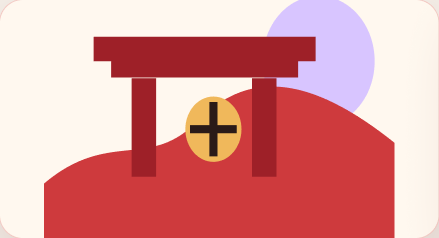 Torii vartų iliustracija